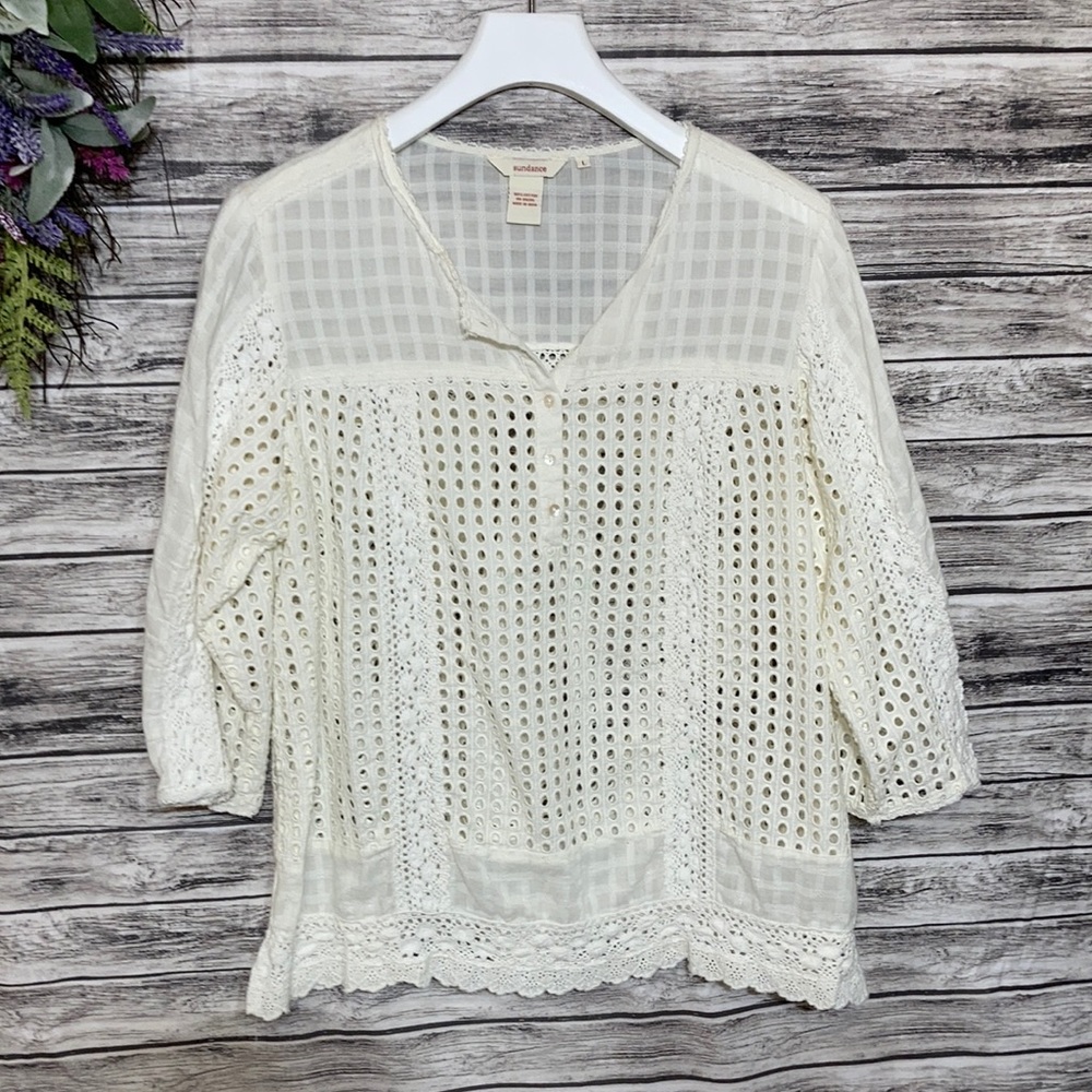 Sundance Eyelet Crochet Top